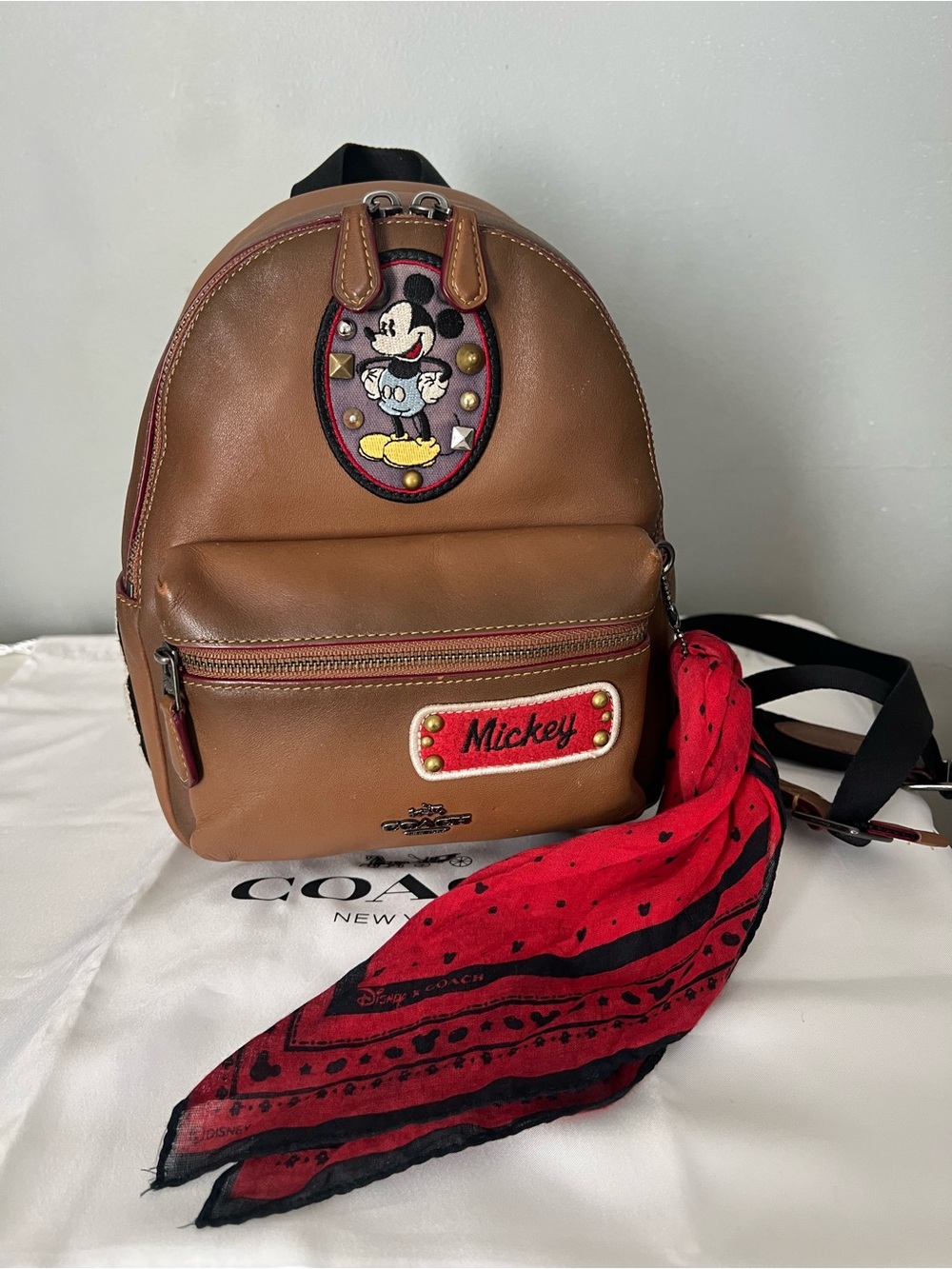 Disney X Coach Limited Edition Backpack with Patches & Bandanna